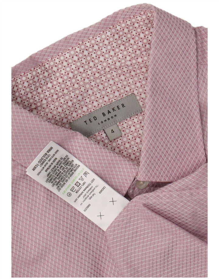 Koszula męska Ted Baker, rozmiar 4, duża, różowa, argyle/diamentowa bawełna