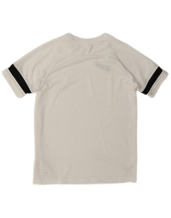 Chłopięcy T-shirt Nike Dri Fit, 13-14 lat, XL, biały, poliester z blokami kolorów