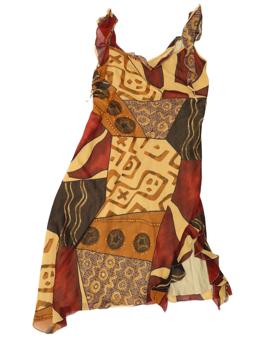 Rene Derhy damska asymetryczna sukienka IT 48 XL wielobarwny patchwork