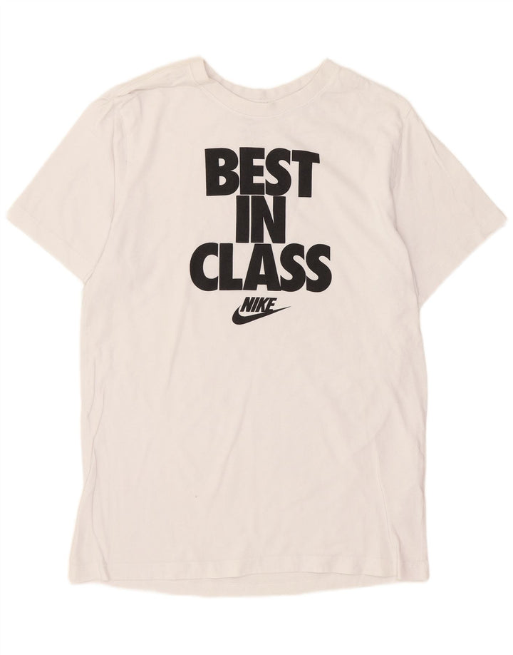 Męska koszulka z grafiką Nike, średnia, biała bawełna