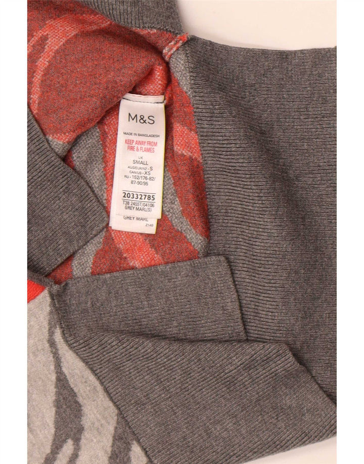 Marks & Spencer Damski sweter z golfem UK 8, mały, szary