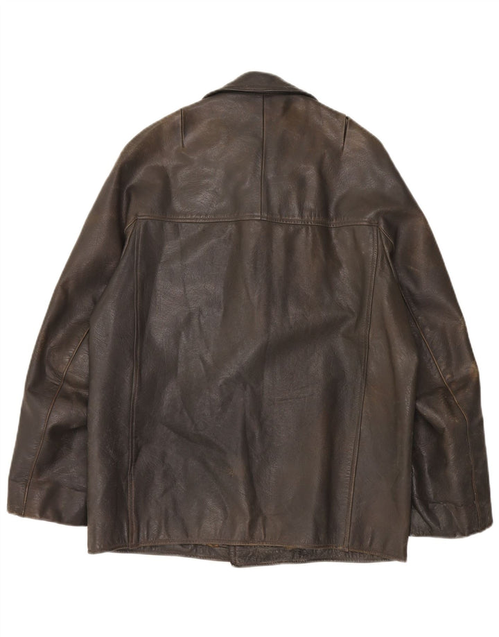 Vintage męska kurtka skórzana IT 48 Medium Khaki