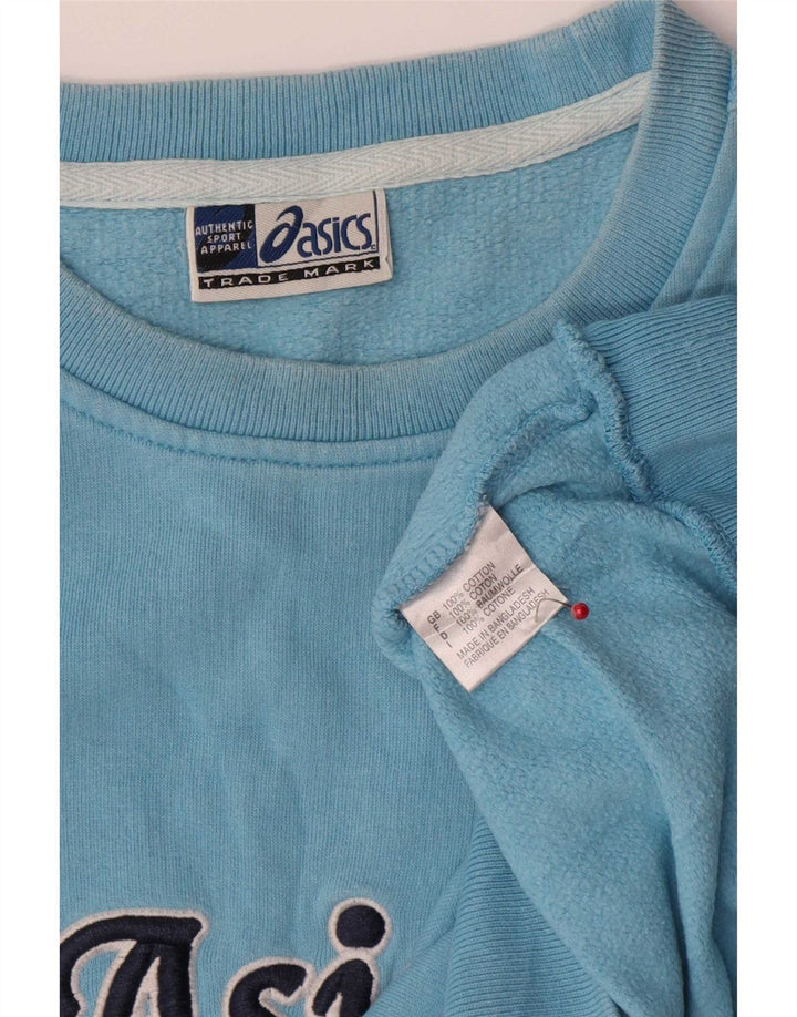 Męska bluza z grafiką Asics, duża niebieska bawełna