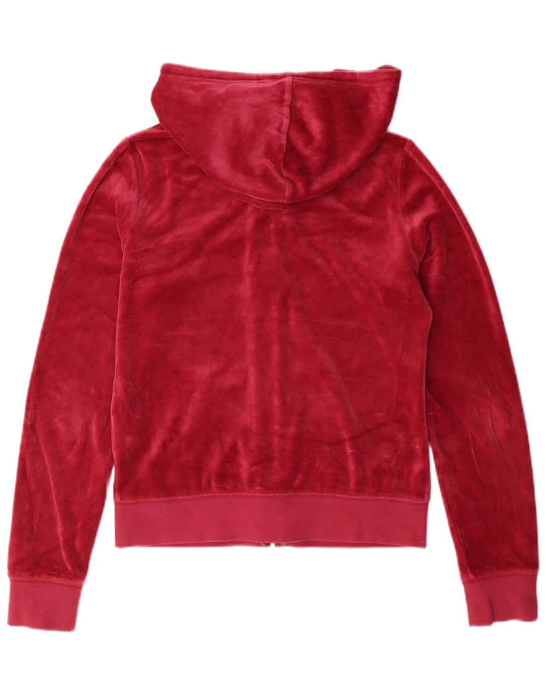 JUICY COUTURE Damski welurowy sweter z kapturem i zamkiem, UK 10, mały, różowy, bawełniany
