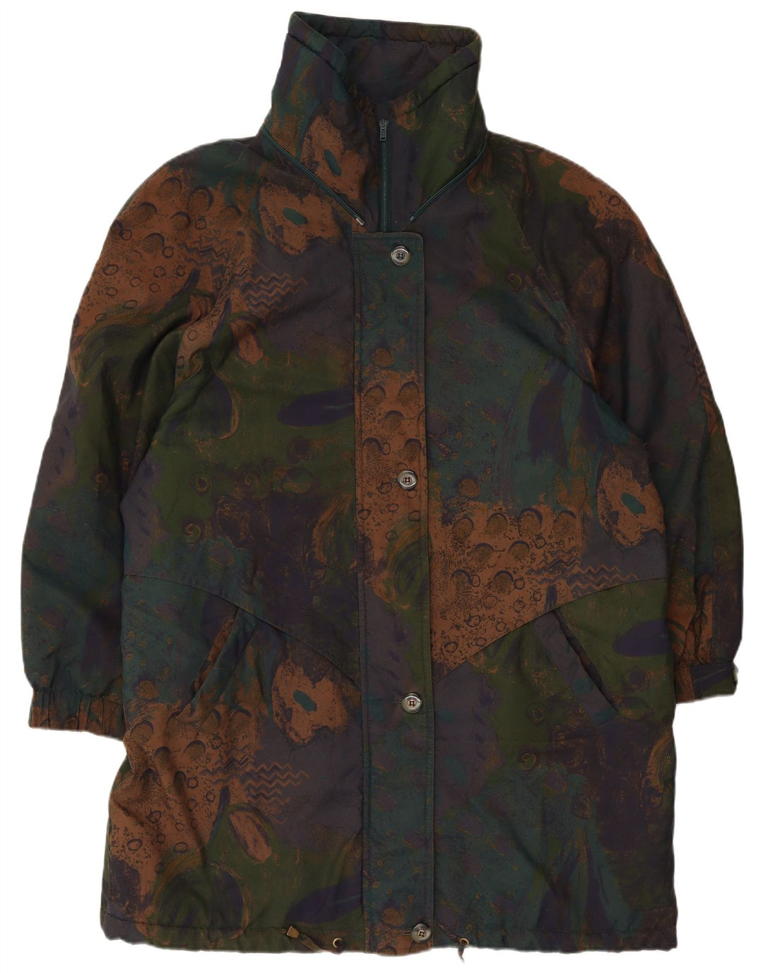Vintage damska kurtka parka z abstrakcyjnym wzorem UK 20 2XL wielobarwna