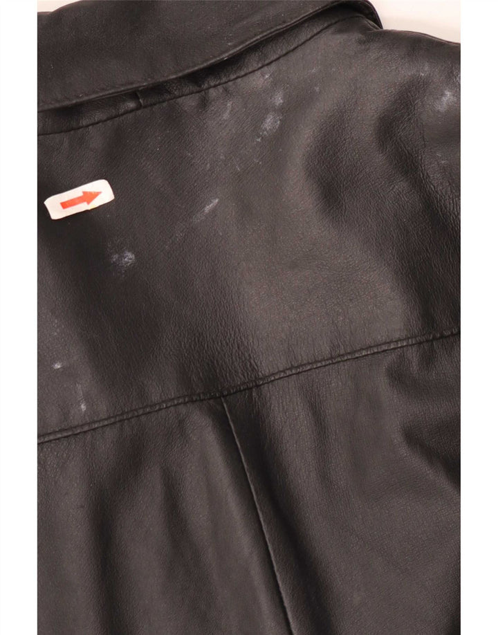 Damski płaszcz skórzany Yuppie oversize EU 34 XS w kolorze czarnym