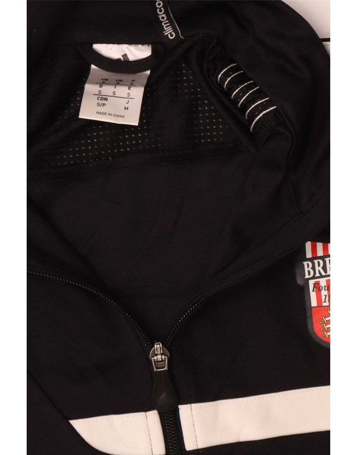 Adidas Męska bluza dresowa z grafiką, mała, czarna, poliestrowa