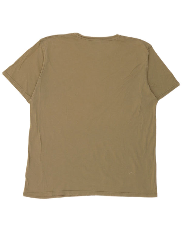 Męska koszulka z grafiką Alpha Industries, bawełniana, khaki, 4XL