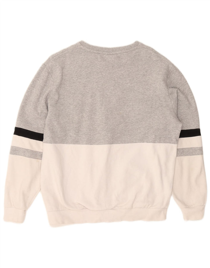 Męska bluza z grafiką Fila, mała, szara, bawełniana w bloki kolorów