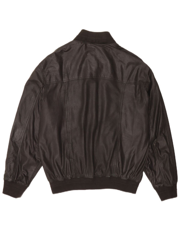 Męska skórzana kurtka bomber w stylu vintage IT 54 2XL czarna