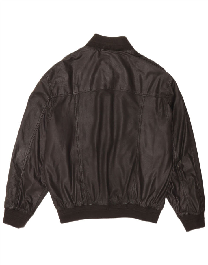 Męska skórzana kurtka bomber w stylu vintage IT 54 2XL czarna