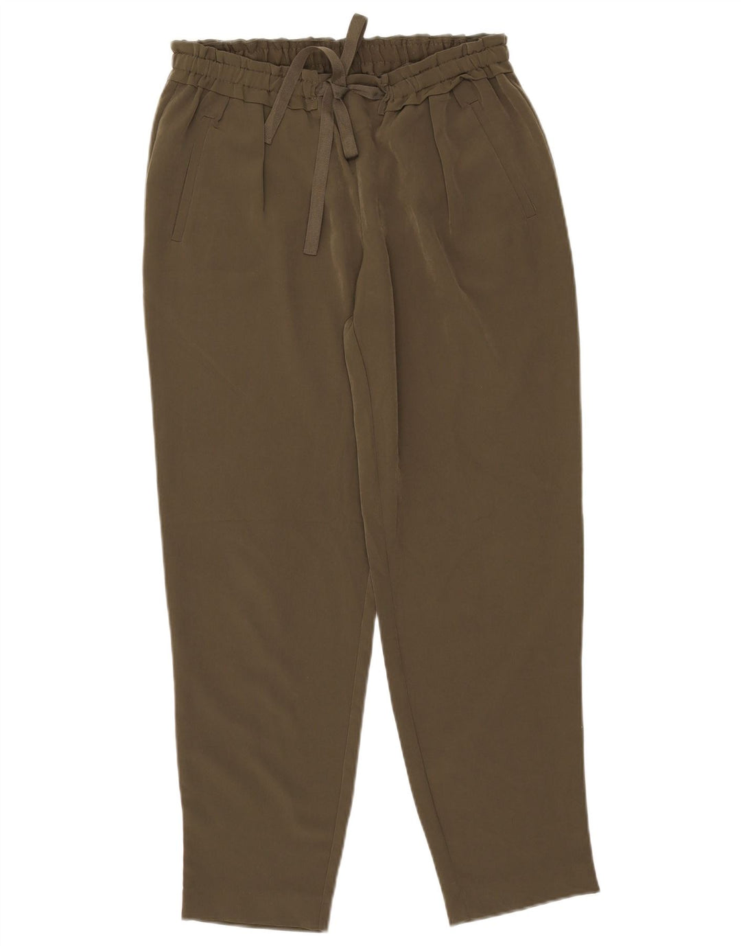 Damskie zwężane spodnie codzienne Zara, średnie W28 L27 Khaki, poliester