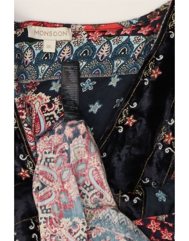 Damska wielokolorowa sukienka monsoon oversize UK 18 XL, wielokolorowa bawełna