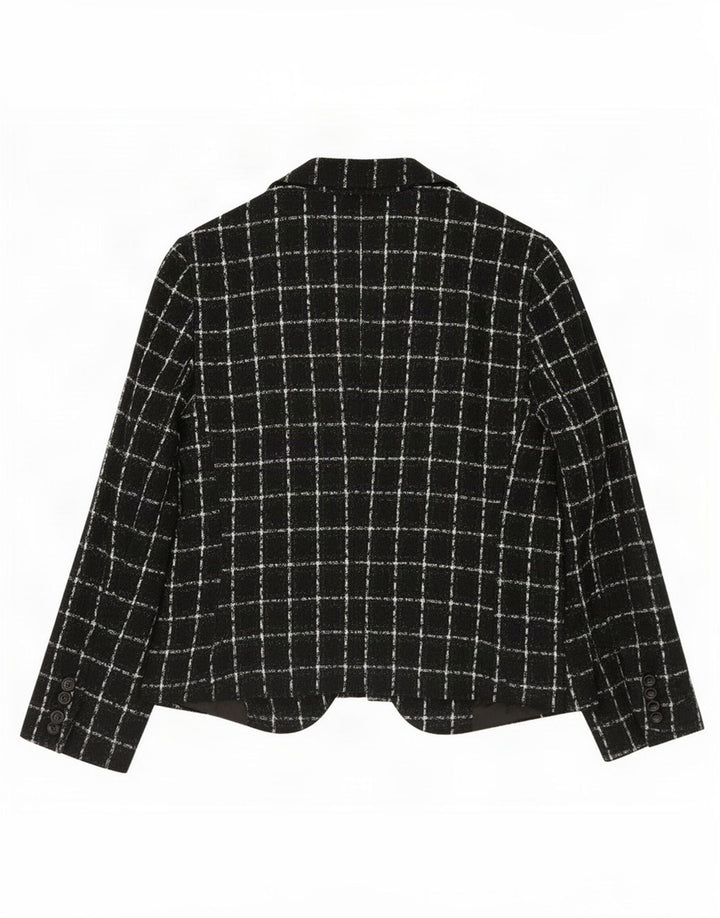 Zara damska marynarka zapinana na 1 guzik EU 44 XL, czarna krata, akryl