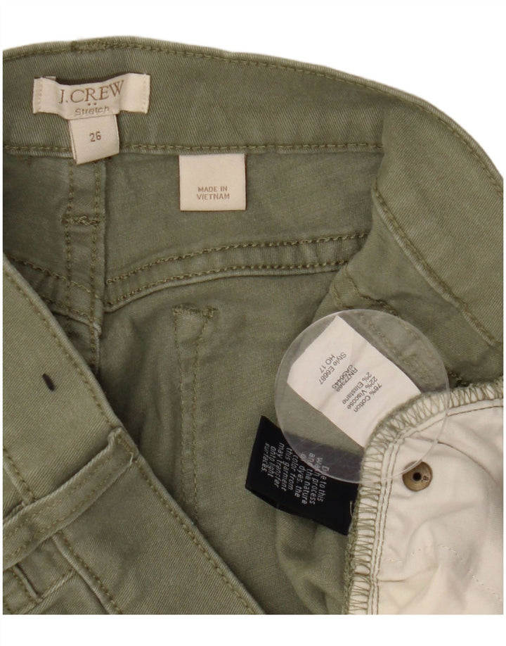 J. CREW Damskie wąskie spodnie codzienne W26 L27 Bawełna khaki