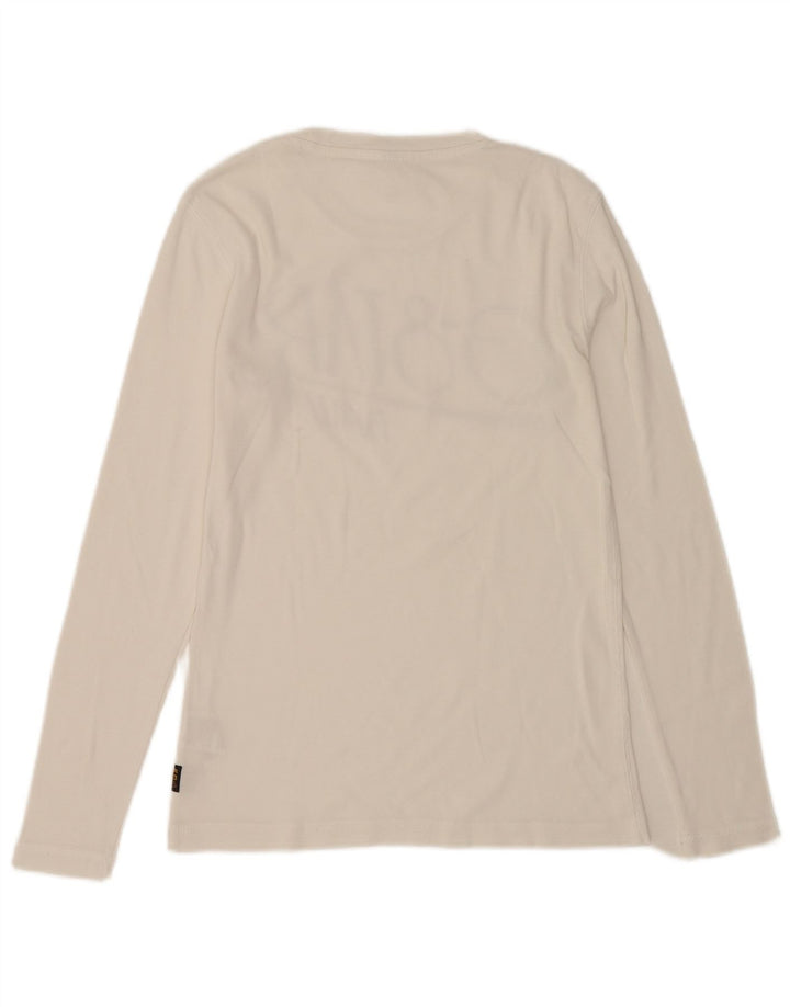 Męski graficzny top G-Star z długim rękawem, średniej wielkości biała bawełna