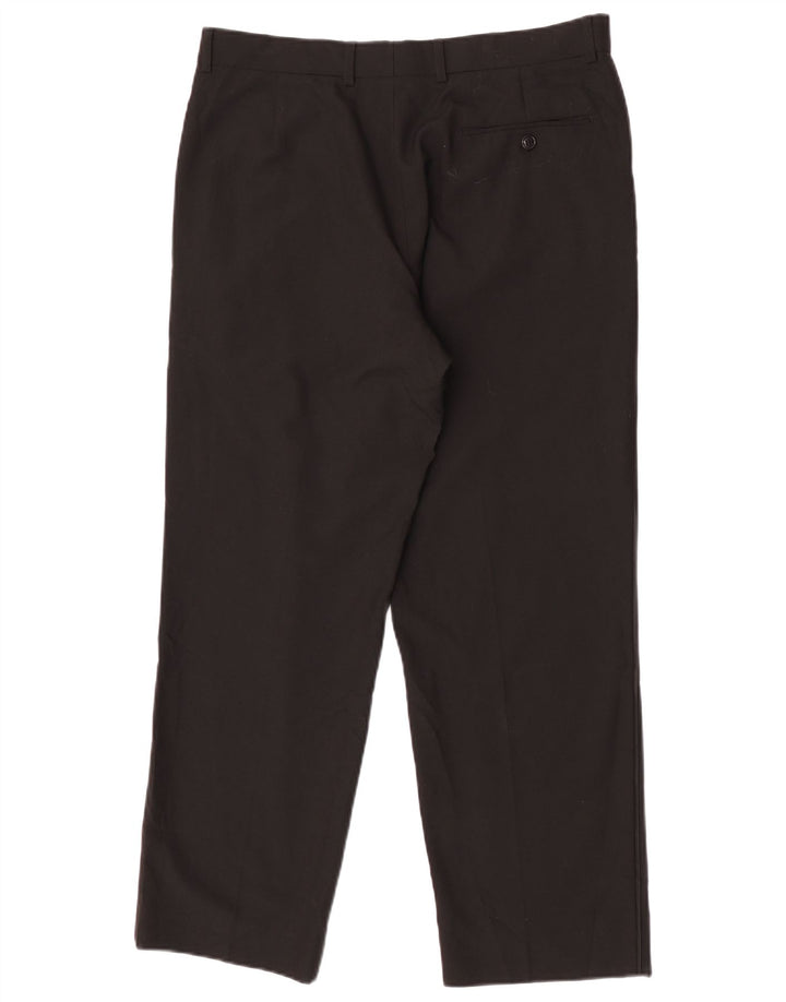 Męskie proste spodnie chino Marks & Spencer W34 L29 Czarny poliester