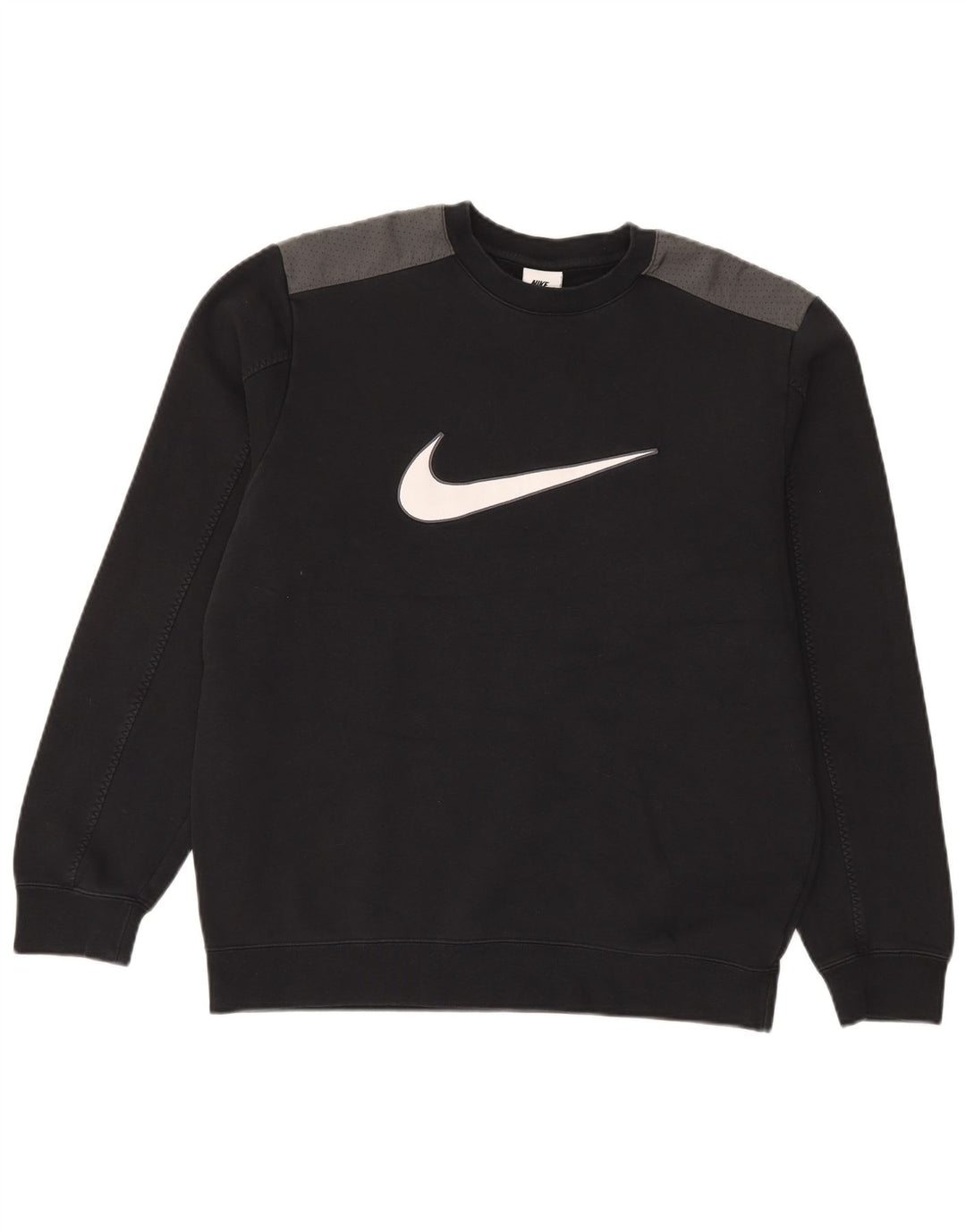Męska bluza dresowa Nike z grafiką, bawełniana, średnia czarna, z blokami kolorów