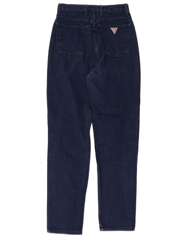 Damskie jeansy z wysokim stanem Guess W26 L29 Granatowe, bawełniane