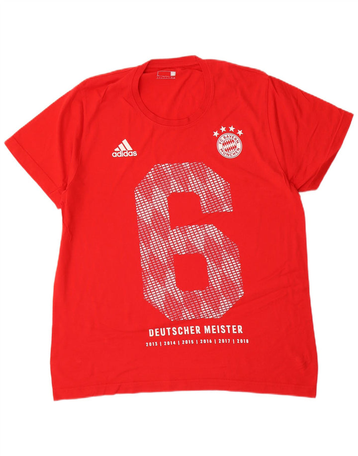Męska koszulka z grafiką Adidas, duża, czerwona