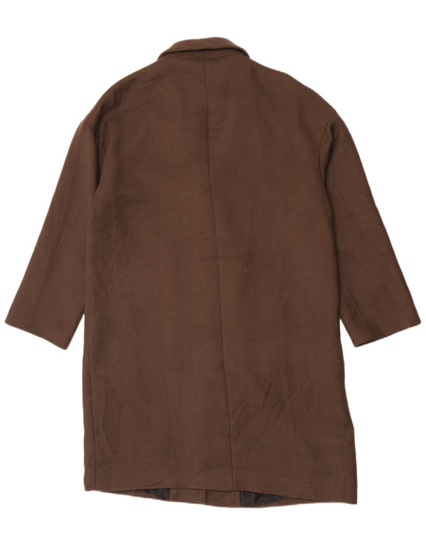 Zara Womens Oversized Overcoat UK 14 Medium Brown Polyester