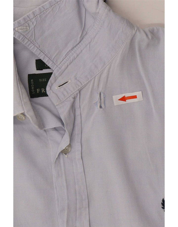 Fred Perry Męska koszula slim fit, mała niebieska