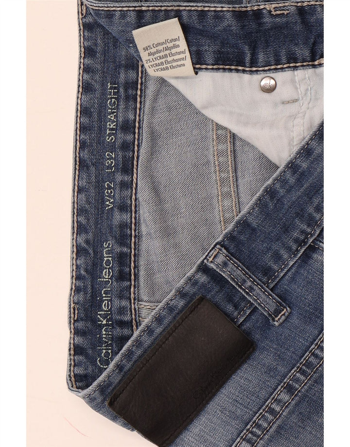 Męskie proste dżinsy Calvin Klein W32 L32 Niebieskie bawełniane