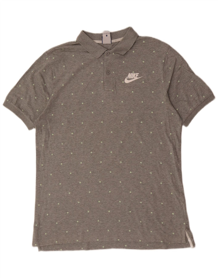 Męska koszulka polo Nike, duża, szara, bawełniana w kropki