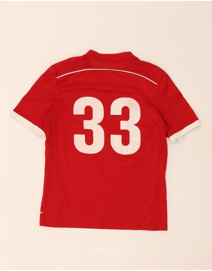 Chłopięca koszulka z grafiką Adidas Top 13-14 lat XL, czerwona, poliester