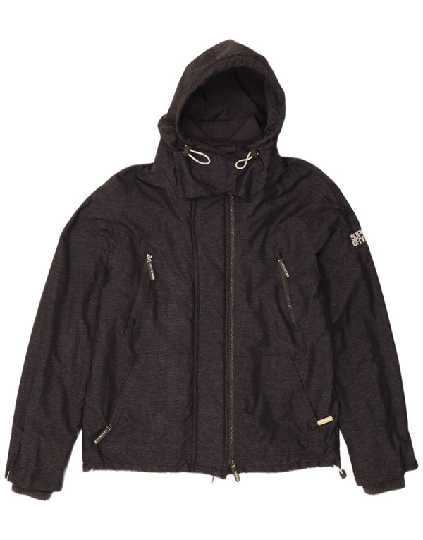 Damska kurtka wiatrówka z kapturem Superdry Windattacker UK 18 XL, szary nylon