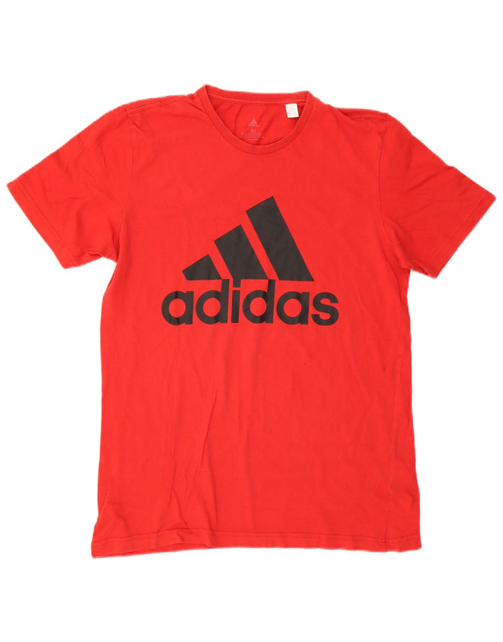 Męska koszulka z grafiką Adidas, bawełniana, średnia czerwona