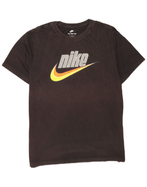 Męski T-shirt z grafiką Nike, duży, czarny, bawełniany