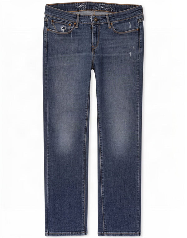 Damskie jeansy Levi's o lekkiej krzywiźnie i niskiej talii W30 L30 niebieska bawełna