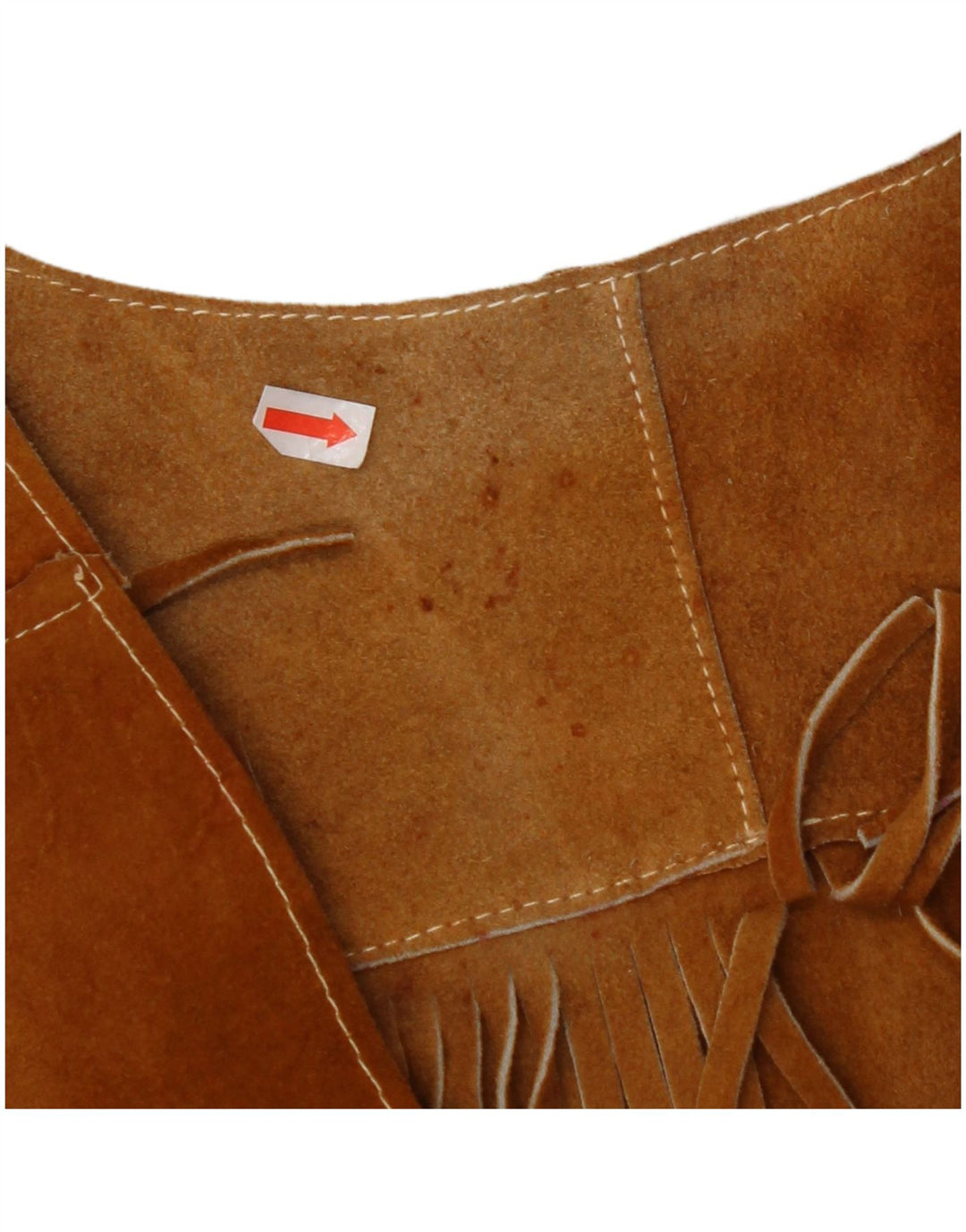 Zamszowa kamizelka damska VINTAGE UK 10 Small Brown