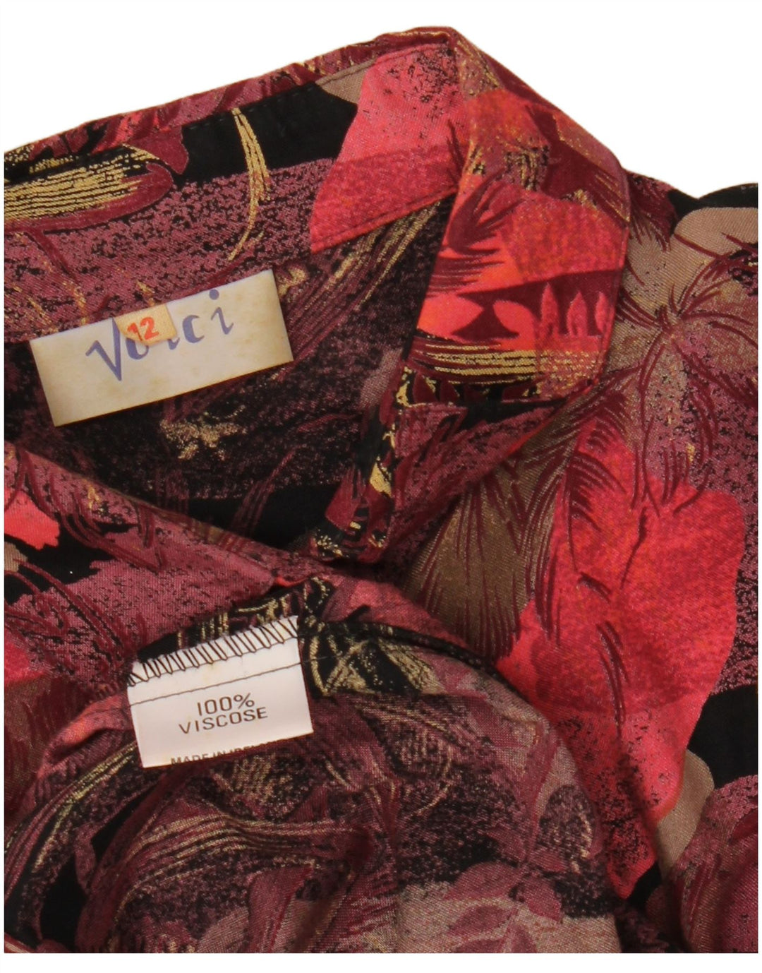 Vintage damski 2-częściowy zestaw spódnic UK 12 Medium W27 Burgundowy kwiatowy retro