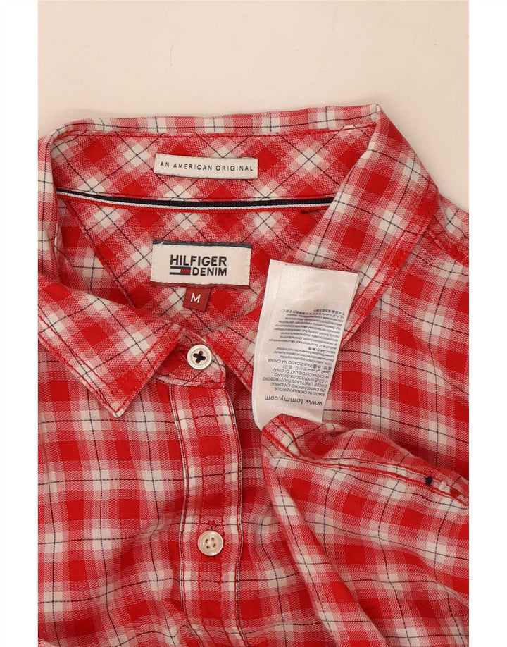 Koszula damska Tommy Hilfiger UK 14, bawełniana w średnią czerwoną kratkę