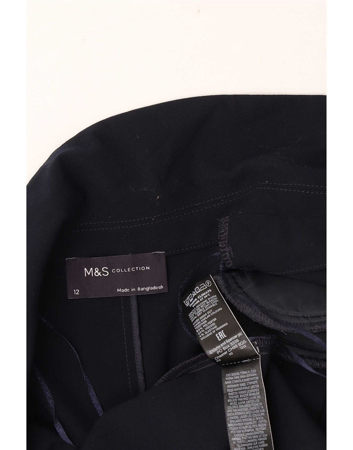 Marks & Spencer Damska marynarka z rękawami 3/4 i otwartymi, UK 12, średni granat