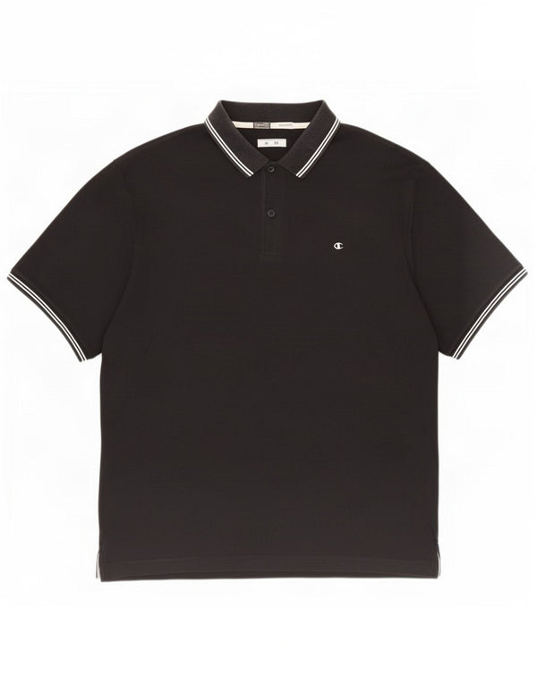 Męska koszulka polo Champion Easy Fit XL, czarna, bawełniana w paski