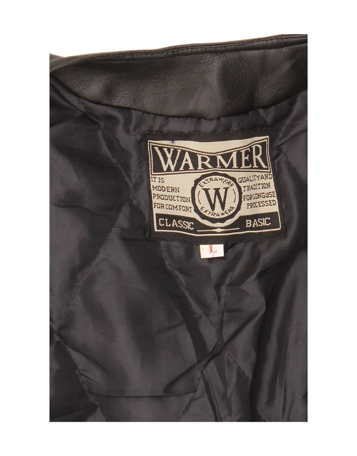 Vintage damska kamizelka skórzana UK 16 duża czarna