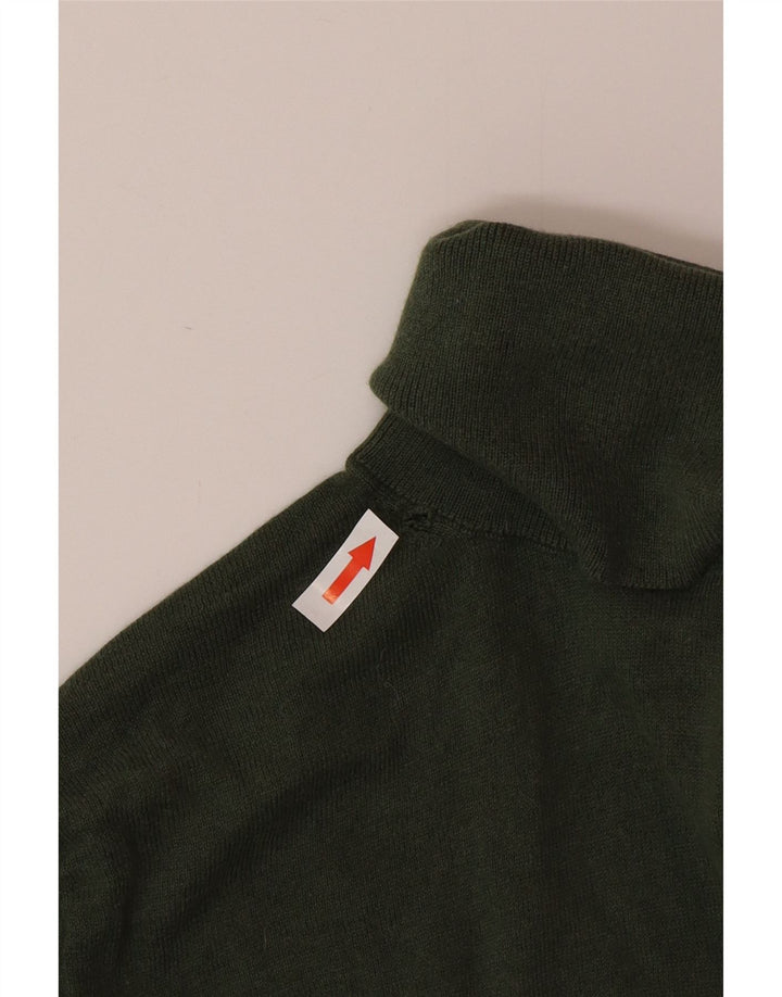 Sweter damski Massimo Dutti z wywijanym dekoltem UK 12, średni zielony jedwab