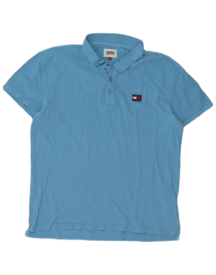 Męska koszulka polo Tommy Hilfiger, duża, niebieska, bawełniana
