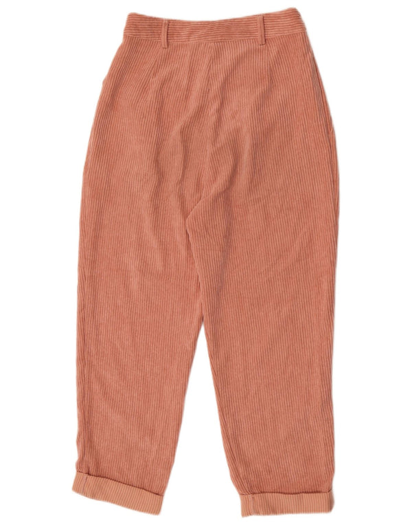 Damskie sztruksowe spodnie z wysokim stanem Topshop UK 10 Small W26 L25 Różowe
