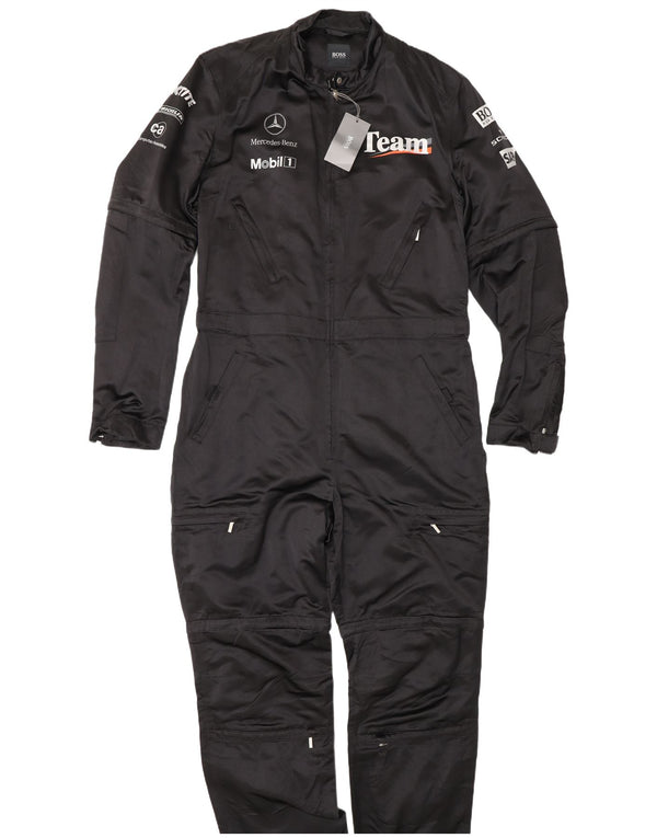 Męski kombinezon z grafiką Formuły 1 Hugo Boss, rozmiar 110 2XL, czarny jedwabny sport
