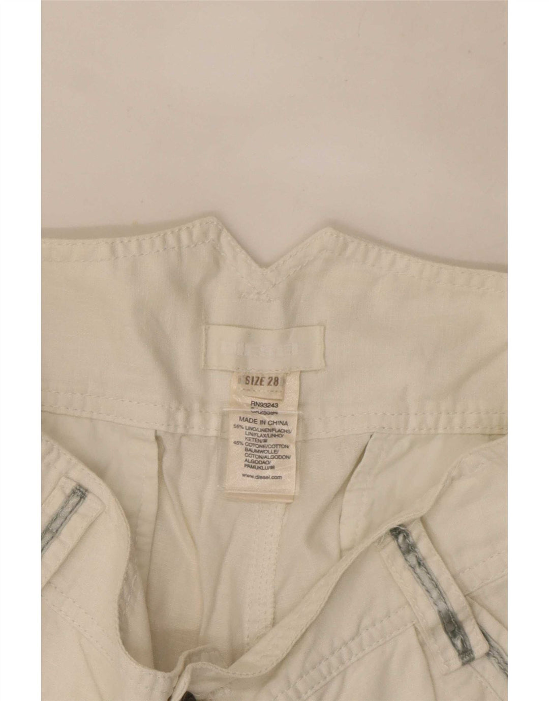 Damskie spodnie Diesel W28 Medium White Linen