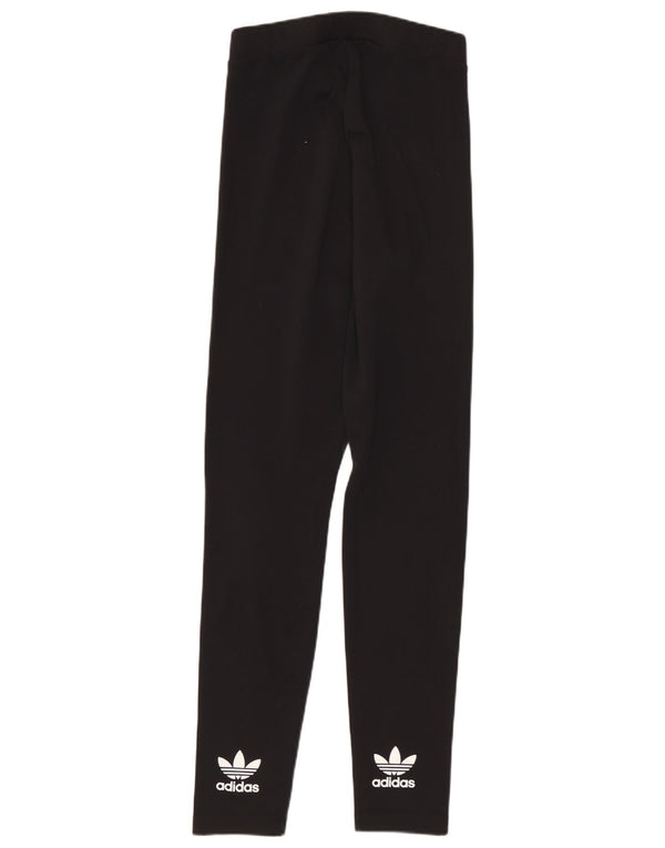 Damskie legginsy Adidas Graphic UK 8, małe, czarne, poliestrowe