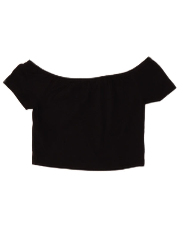 Damski top Calvin Klein Jeans Crop Graphic Off Shoulder UK 4 XS Czarny
