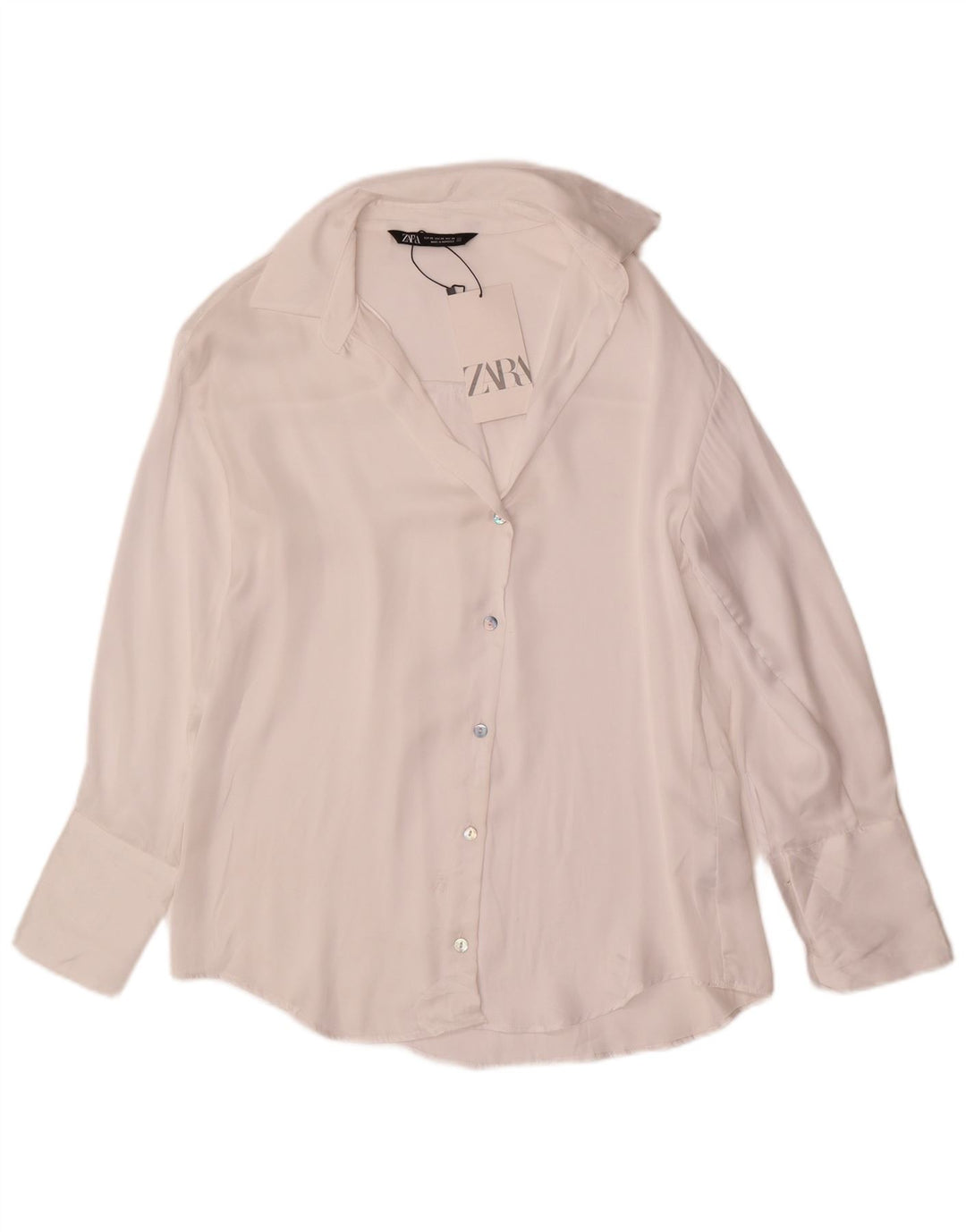 Damska koszula oversize ZARA UK 6 XS, biała, poliestrowa