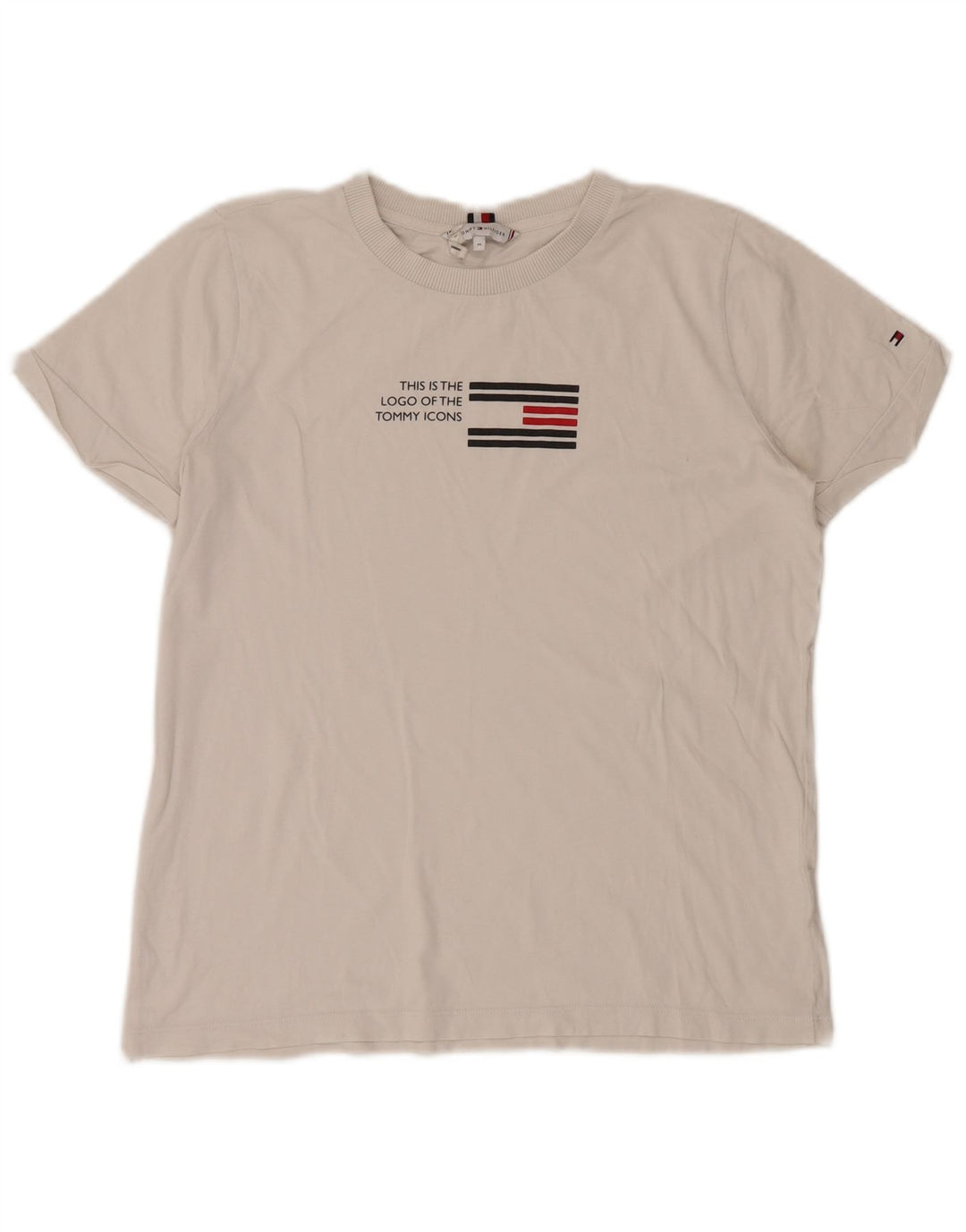 Damska koszulka graficzna Tommy Hilfiger Top UK 14 Medium White