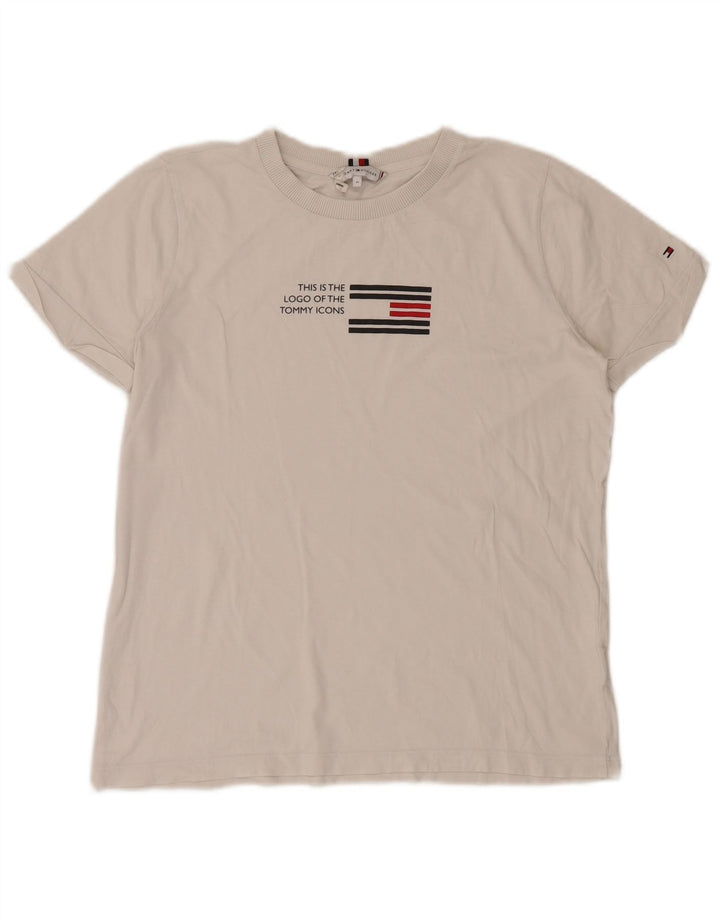 Damska koszulka graficzna Tommy Hilfiger Top UK 14 Medium White