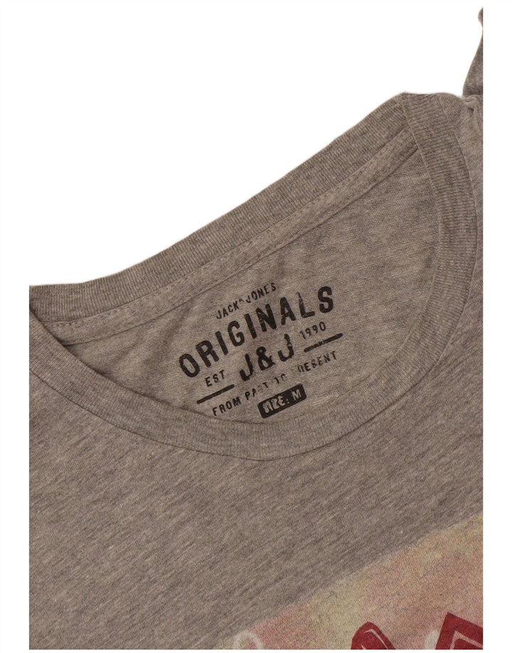 Męski T-shirt z grafiką Jack & Jones, średni szary